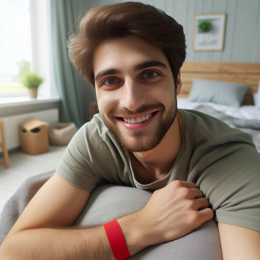 A person wearing ScanMy.Band is recovering at home